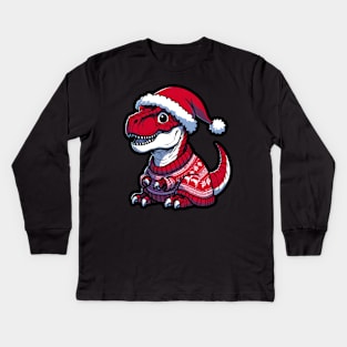 Christmas Trex Kids Long Sleeve T-Shirt